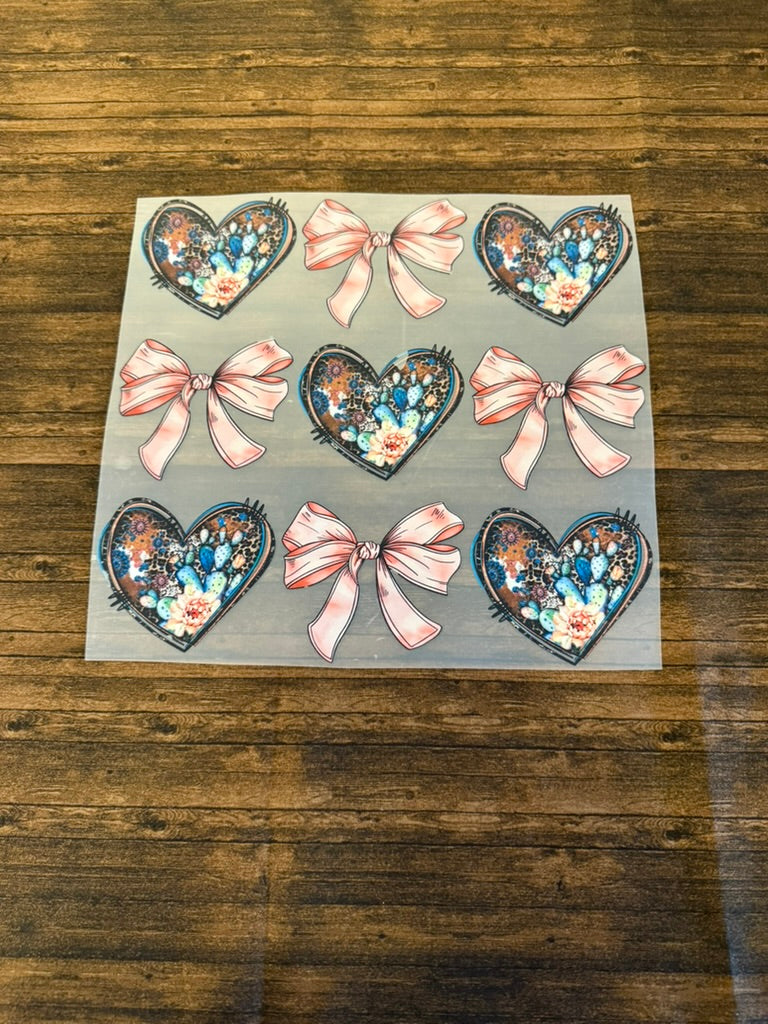 Turquoise Heart With Bows