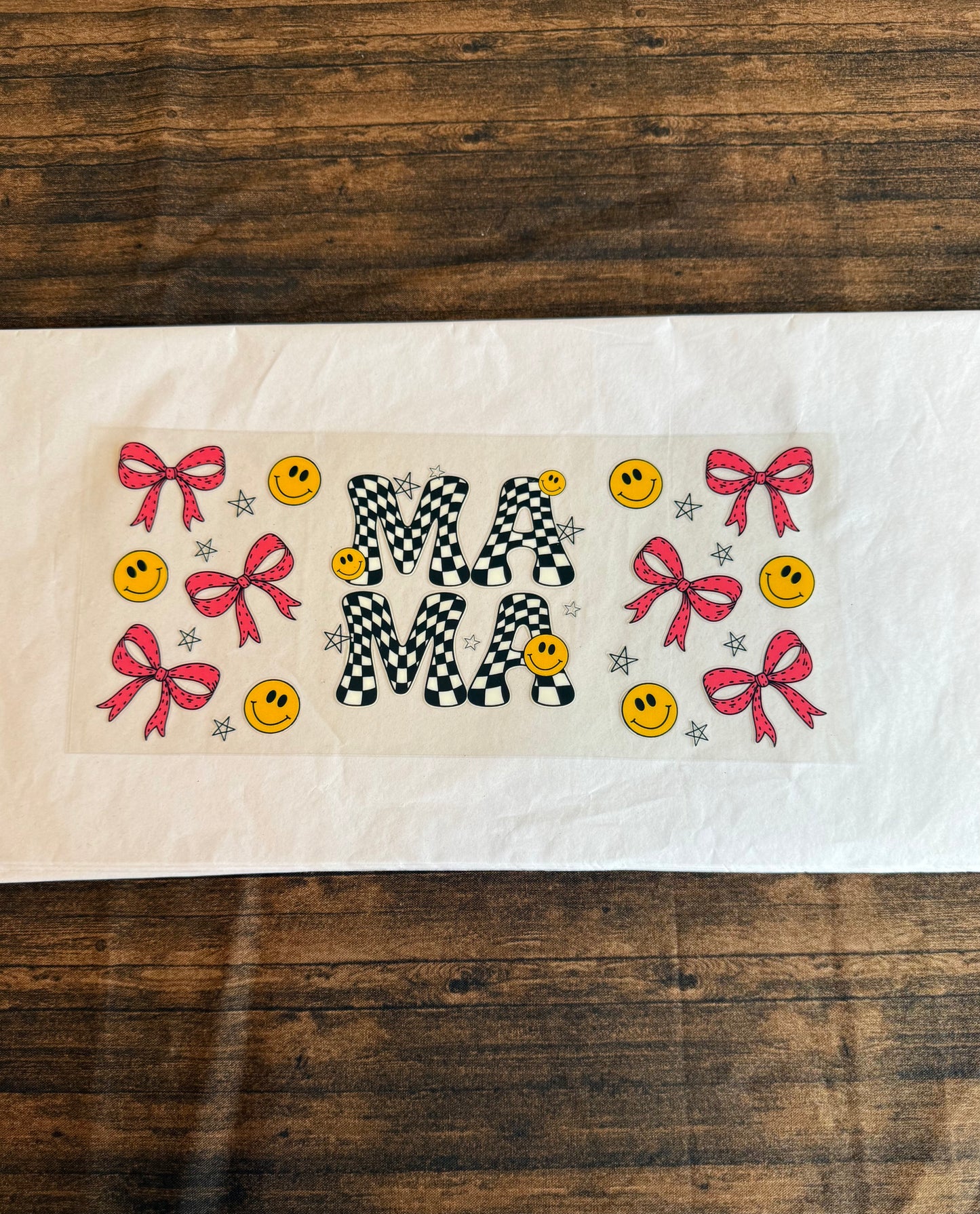 Smiley & Bow Checkered Mama