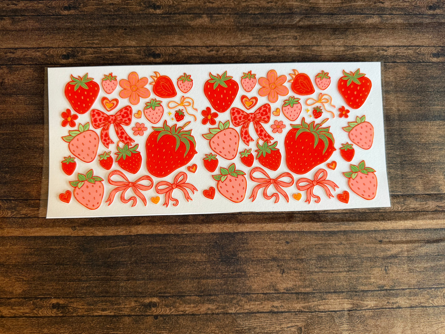 Red and Pink Strawberry With Bows