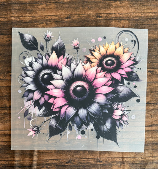 Pink, Yellow, and Black Sunflowers