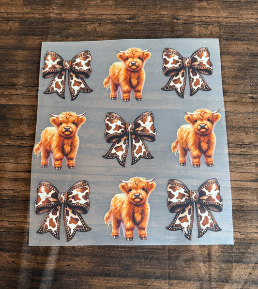 Baby Highland, Cow Print Bows