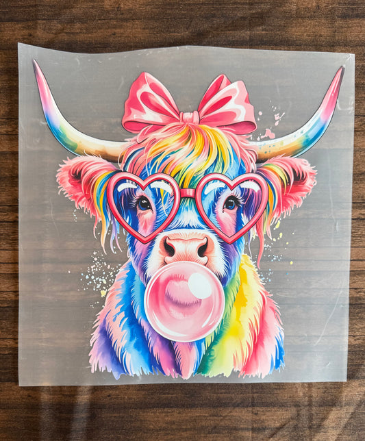 Rainbow Cow Blowing Bubble