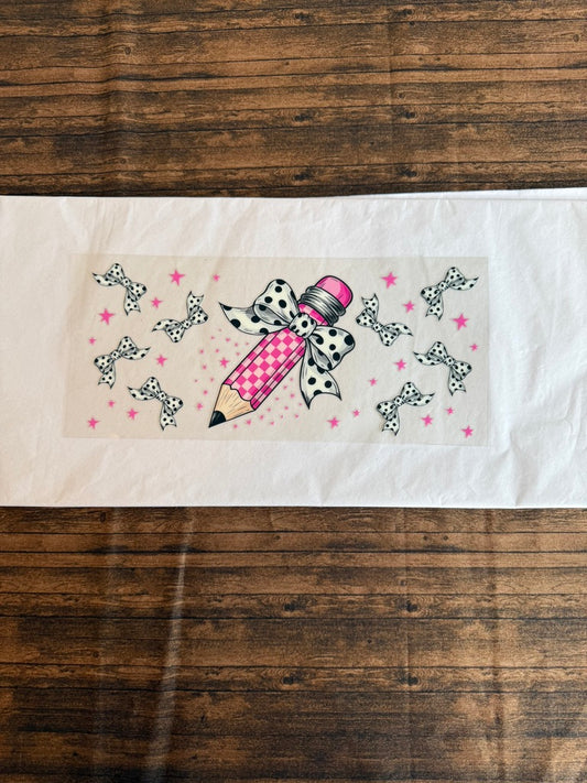 Polka Dot Bows With Checkered Pencil