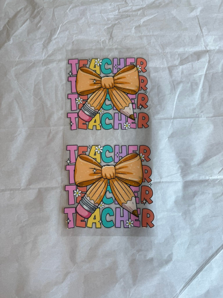 Teacherx4 with Pencil Bow