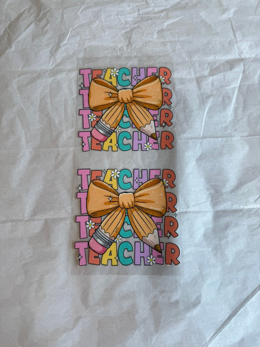 Teacherx4 with Pencil Bow