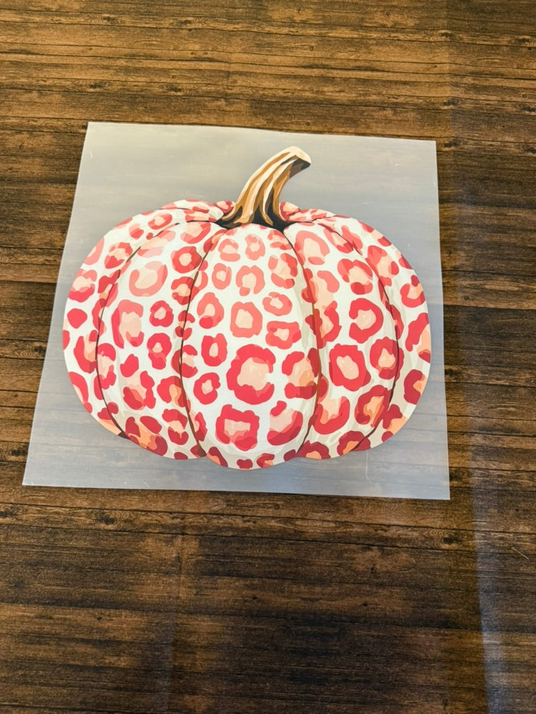 Pink Cheetah Print Pumpkin