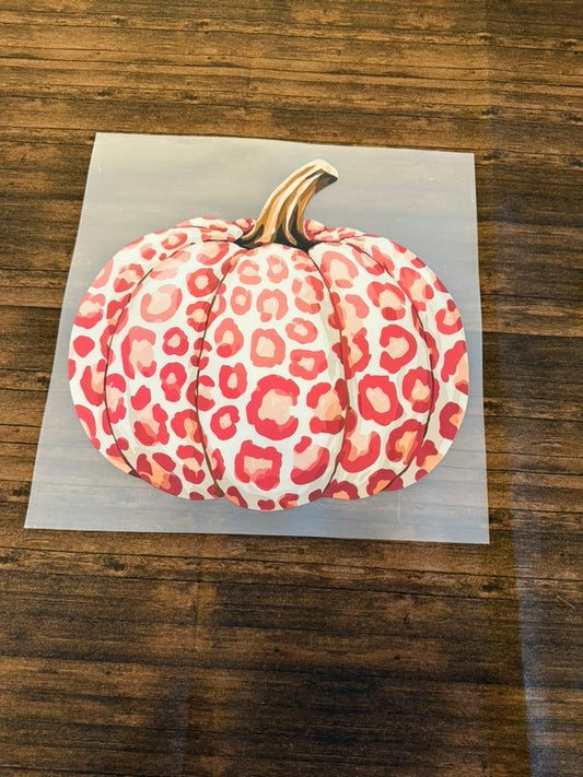 Pink Cheetah Print Pumpkin