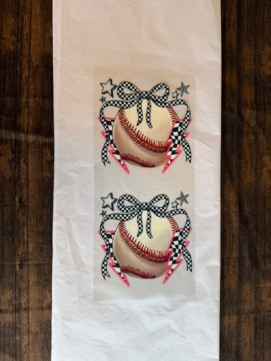 Baseball Bow Checkered