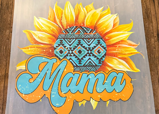Mama Sunflower W/ Aztec Print