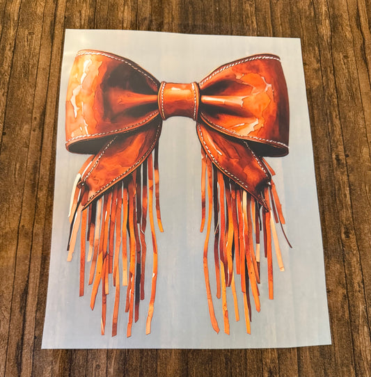 Leather Bow With Tassels