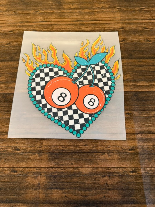 Flaming Checkered Heart