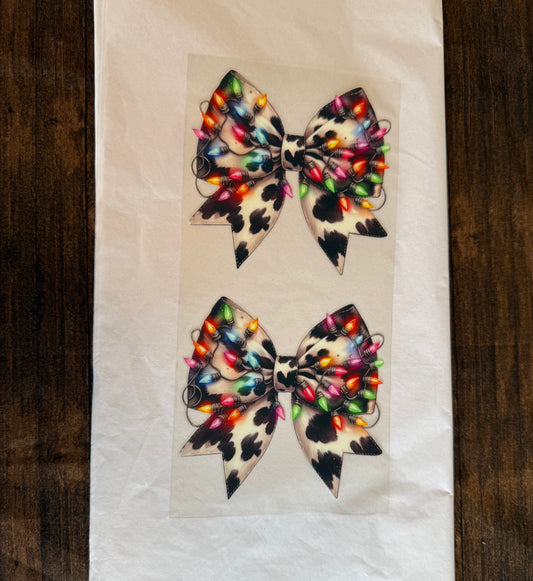 Cow Print Bows With Lights