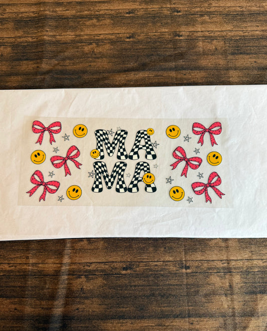 Smiley & Bow Checkered Mama
