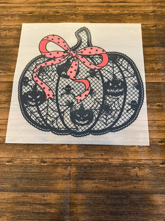 Halloween Lace Pumpkin With Bow