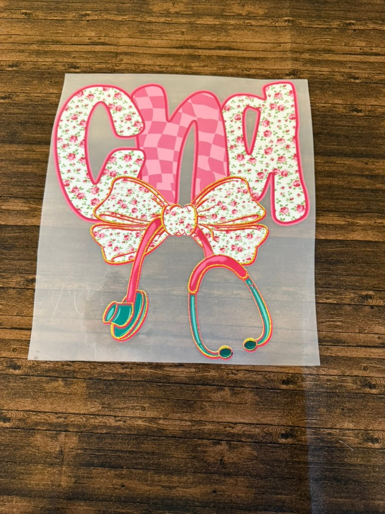 Floral CNA with Stethoscope