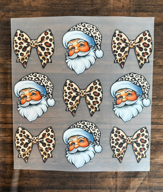 Leopard Print Santa Bows
