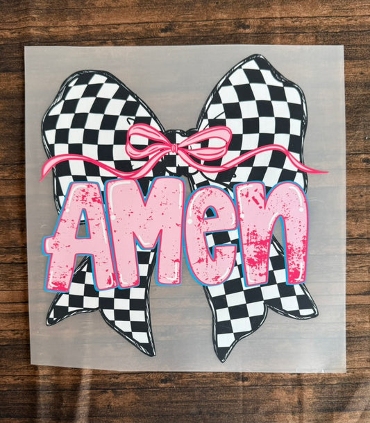 Amen Checkered Bow