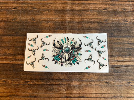 Feather Bull Skull
